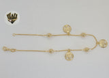 (1-0162) Gold Laminate - 1mm Tree of Life Anklet - 10" - BGF - Fantasy World Jewelry