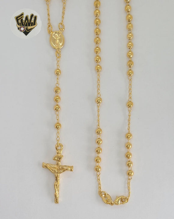 (1-3317-1) Laminado de oro - Collar del Rosario del Divino Niño de 4 mm - 18