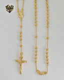 (1-3317-1) Gold Laminate - 4mm Divine Child Rosary Necklace - 18" - BGO