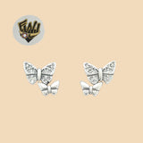 (2-3073) 925 Sterling Silver - Zircon Butterfly Earrings. - Fantasy World Jewelry