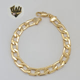 (1-0468) Gold Laminate - 8mm Open Link Bracelet - 7.5" - BGF - Fantasy World Jewelry