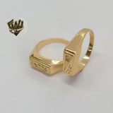 (1-3162) Gold Laminate -CZ Square Men Ring - BGO - Fantasy World Jewelry
