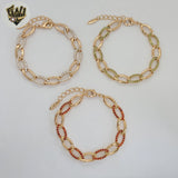 (1-60088) Gold Laminate - 9mm Zircon Bracelet - 7.5" - BGO
