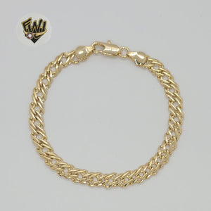 (1-0416) Gold Laminate - 6.5mm Double Curb Link Bracelet - 7.5" - BGO