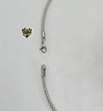 (4-7063) Stainless Steel - 3mm Rigid Rope Necklace - 16". - Fantasy World Jewelry