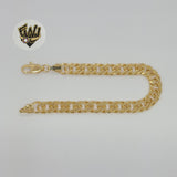 (1-0467) Gold Laminate - 7mm Double Curb Link Bracelet - 6.5" - BGF - Fantasy World Jewelry