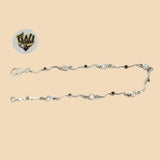 (2-0384) 925 Sterling Silver - 3mm Zircon Bracelet. - Fantasy World Jewelry