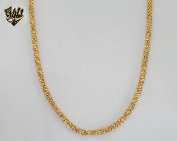 (1-1696) Laminado de oro - Cadena de eslabones de malla redonda de 4 mm - BGO