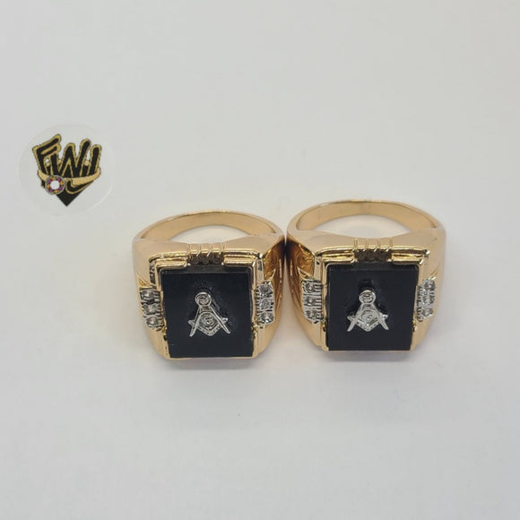 (1-3168) Gold Laminate - Mason Men Ring - BGO - Fantasy World Jewelry