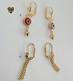 (1-1160) Gold Laminate - Long Earrings - BGO - Fantasy World Jewelry