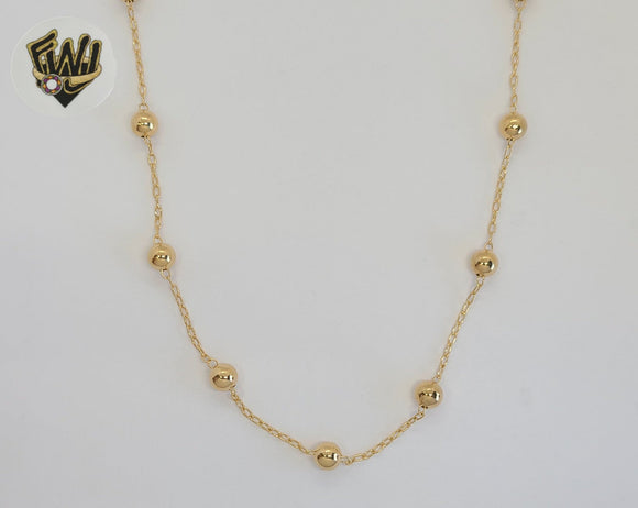 (1-1567) Gold Laminate - 6mm Long Rolo with Balls Link Chain - BGF