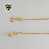 (1-0960) Gold Laminate - 1.5mm Figaro Link Kids Bracelet - 6" - BGF