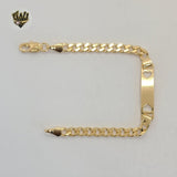 (1-0954) Gold Laminate - 4.5mm Curb Link Baby Plate Bracelet - 6" - BGF - Fantasy World Jewelry