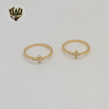 (1-3040-4) Gold Laminate - Zircon Cross Ring - BGF