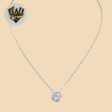 (2-66038) 925 Sterling Silver - 1.5mm Zircon Necklace - 18" - Fantasy World Jewelry