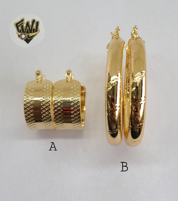 (1-2704) Gold Laminate Hoops - BGO - Fantasy World Jewelry