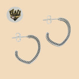 (2-4154) 925 Sterling Silver - Zircon Half  Hoops. - Fantasy World Jewelry