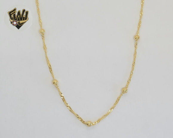(1-1546-1) Gold Laminate - 3.5mm Singapore Link Chain with Balls - BGO