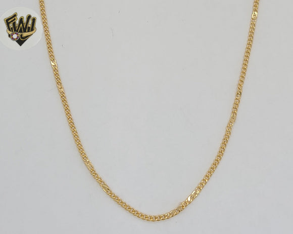 (1-1761) Laminado de oro - Cadena de eslabones curvos alternativa de 1,3 mm - BGF