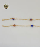 (1-3902-I) Gold Laminate - 6mm Multicolor Beads Necklace - BGO
