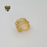 (1-3144) Gold Laminate - Zircon Triple Band Ring - BGO - Fantasy World Jewelry