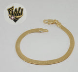 (1-0435) Gold Laminate Bracelet - 4mm Herrinbgbone Link - BGF - Fantasy World Jewelry
