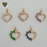 (1-2246) Gold Laminate - Zircon Heart Pendant - BGO - Fantasy World Jewelry