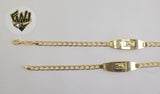 (1-0580) Gold Laminate Bracelet- 4.5mm Curb Link Bracelet w/Plate -7.5''-BGO - Fantasy World Jewelry