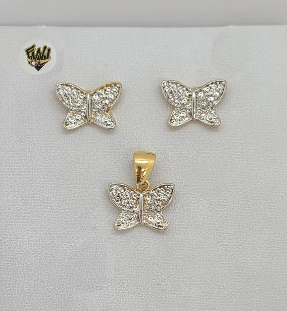 (1-6028) Gold Laminate - Butterfly Set - BGO - Fantasy World Jewelry