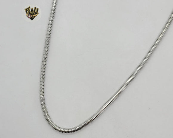 (4-3112) Stainless Steel - 2.5mm Snake Link Chain. - Fantasy World Jewelry