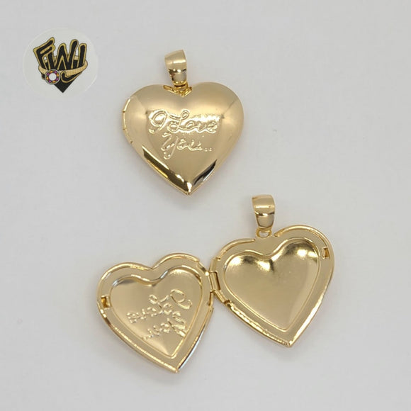 (1-2391) Gold Laminate - Open Locket Heart Pendant - BGF