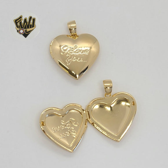 (1-2309) Gold Laminate - Open Locket Heart Pendant - BGF