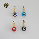 (1-2334) Gold Laminate - Evil Eye Beads Pendants - BGF