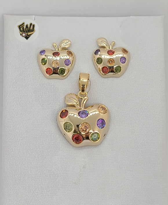 (1-6386) Gold Laminate - Apple Set - BGO - Fantasy World Jewelry