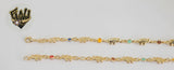 (1-0565) Gold Laminate Bracelet-6mm Alternative Link Bracelet with Crystals -7''-BGO - Fantasy World Jewelry