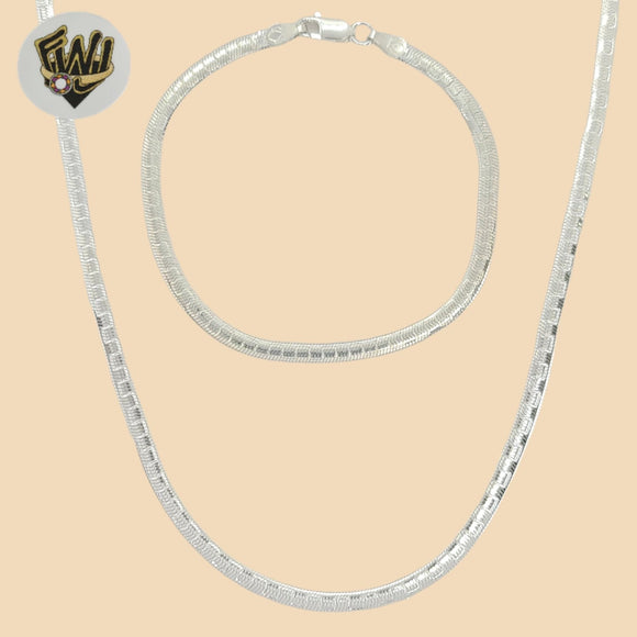 (2-66064) 925 Sterling Silver - 3mm Alternative Herringbone Set. - Fantasy World Jewelry