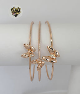 (1-4083-1) Laminado de oro - Brazaletes de mariposas de oro rosa de 2 mm - Trío - BGO