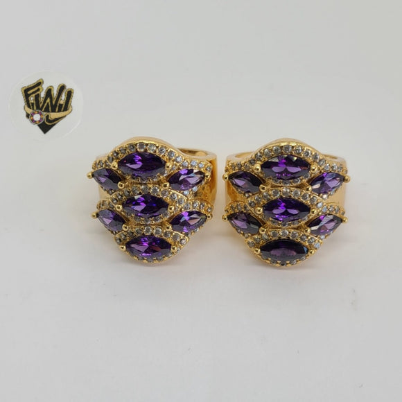 (1-3142-1) Gold Laminate - Purple Crystal Ring - BGO - Fantasy World Jewelry