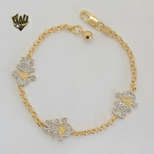 (1-0995) Gold Laminate-3mm Rolo Link Bracelet w/ Charm - 7.5" - BGF - Fantasy World Jewelry