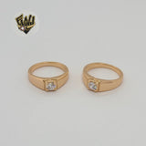 (1-3072-1) Gold Laminate - Square Zircon Ring - BGO