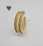 (1-2976-2) Gold Laminate - Half Hoops Earrings - BGF - Fantasy World Jewelry