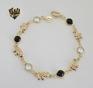 (1-0555) Gold Laminate Bracelet - 6.5mm Elephant Bracelet - 7" - BGO - Fantasy World Jewelry