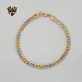 (1-0819) Gold Laminate - 5mm Two Tone Curb Link Bracelet - 7.5" - BGO