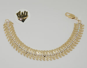 (1-0878-1) Gold Laminate - 14mm Alternative Bracelet - 8" - BGF - Fantasy World Jewelry