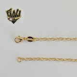 (1-0549) Gold Laminate - 2mm Elephant and Stone Bracelet - 7"- 7.5" - BGF - Fantasy World Jewelry