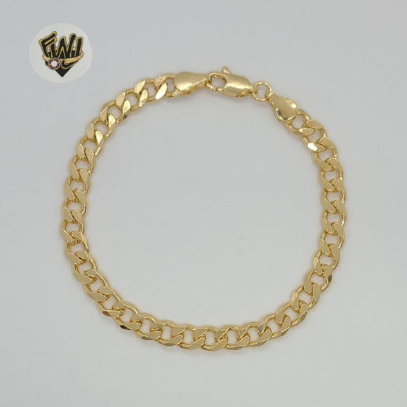 (1-0417) Gold Laminate - 6mm Curb Link Bracelet - BGF - Fantasy World Jewelry