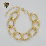 (1-0499) Gold Laminate - 18mm Open Curb Link Bracelet - 7.5" - BGF - Fantasy World Jewelry