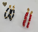 (1-2957) Gold Laminate - Beads Hoops - BGO - Fantasy World Jewelry
