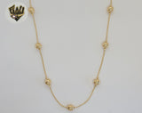 (1-1560) Gold Laminate - 1mm Snake Link with Balls Chain - BGF