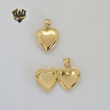 (1-2381-1) Laminado de oro - Colgantes de corazón con medallón abierto - BGF